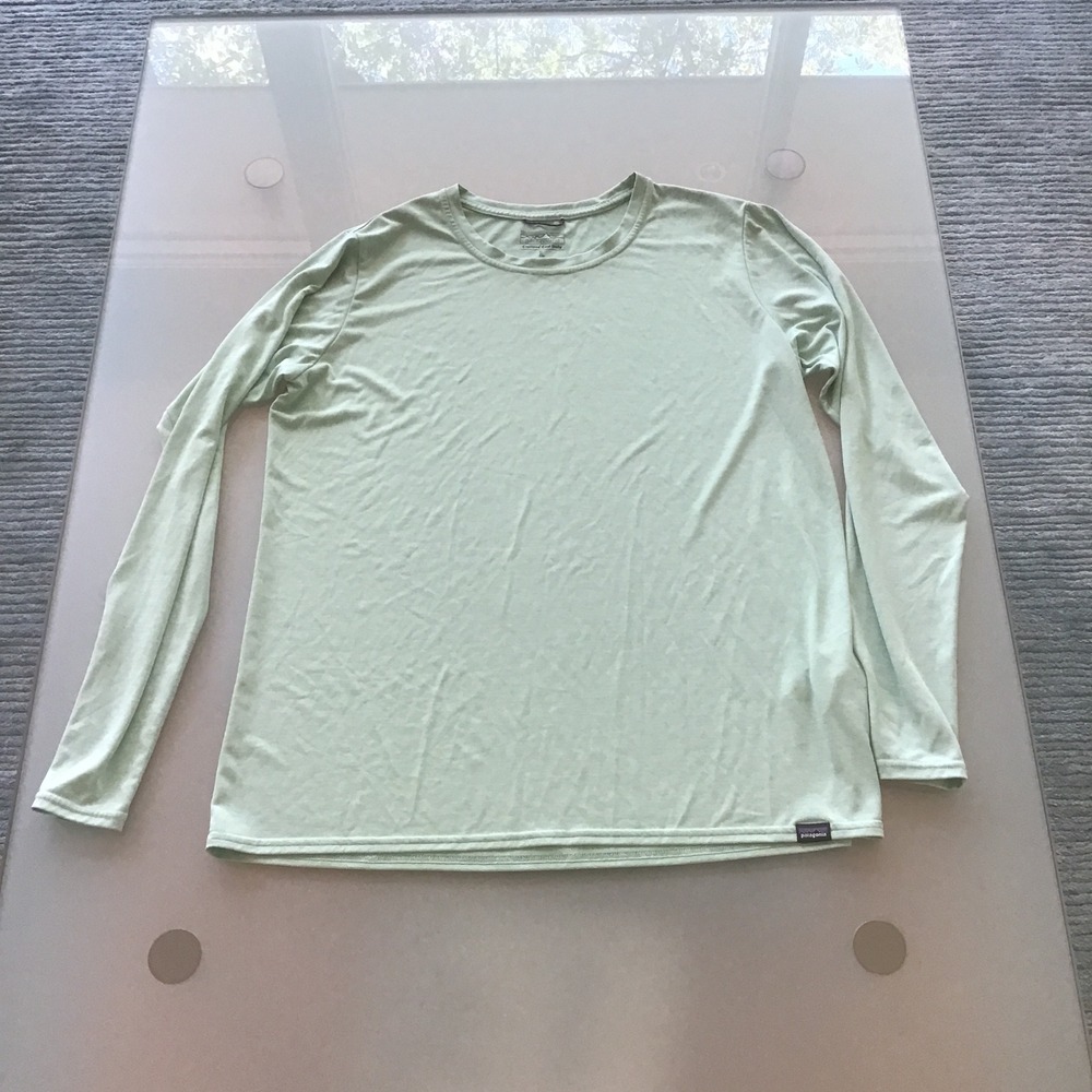 Patagonia Capilene Cool Daily Long Sleeve Shirt Mens 
Mint Green Teal Hiking L